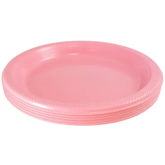 JAM Paper 9" Plastic Party Plates, 20ct. Baby Pink Pastek {3}