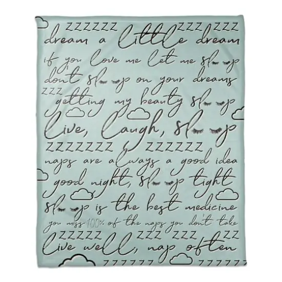 Blue Sleep Fleece Throw Blanket {1}