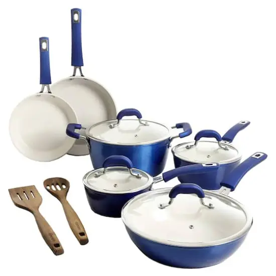 Kenmore&reg; Arlington 12-Piece Metallic Blue Aluminum Ceramic-Coated Nonstick Cookware Set {1}