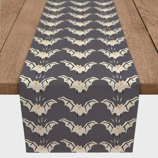 90" Cute White Bats Table Runner {1}