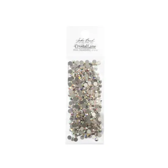 John Bead Crystal Lane SS16 Glass Round Flatback Rhinestones, 288ct. Crystal Aurora Borealis {4}