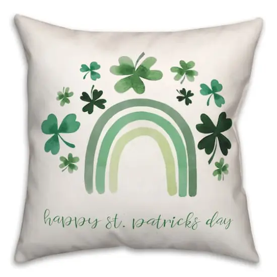 St. Patrick's Day Rainbow 18" x 18" Indoor / Outdoor Pillow {1}