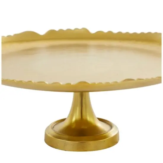 CosmoLiving by Cosmopolitan 16" Gold Aluminum Cake Stand {4}