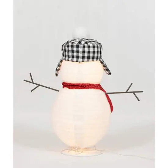 2.5ft. Pop-Up Plush Snowman Sculpture {4}