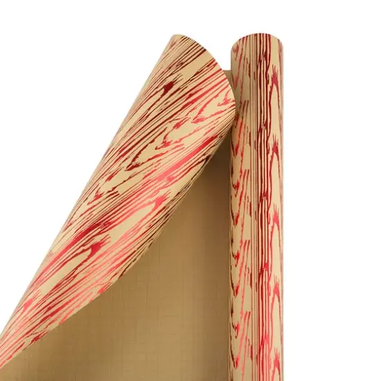 JAM Paper Red & White Bark Kraft Christmas Gift Wrap {4}