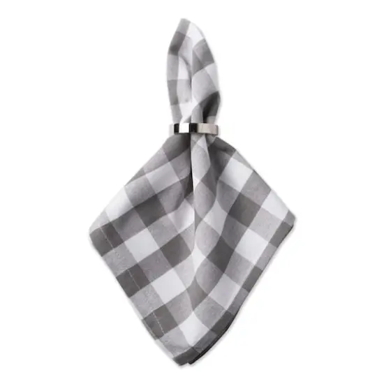 DII&reg; Checkers Dinner Napkins, 6ct. Gray/White {4}