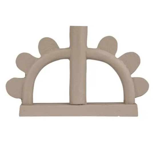 Hello Honey&reg; 9" White Scalloped Taper Candle Holder {9}