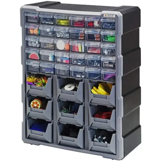 Quantum Storage Systems&reg; Black & Gray 30-Drawer & 9-Bin Cabinet {2}