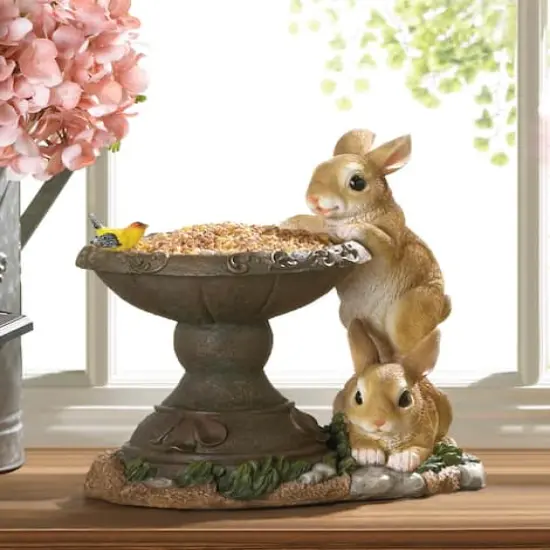 10.5'' Playful Bunnies Bird Feeder {5}