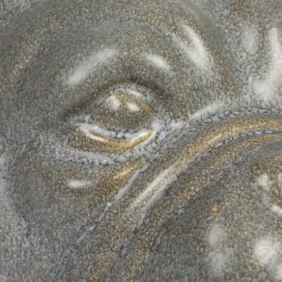 Hello Honey® 8.5" Gray Reactive Glaze Stoneware French Bulldog Head Vase {8}