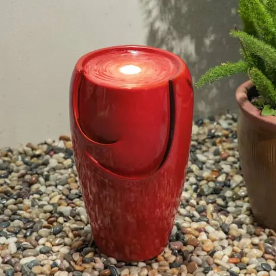 Glitzhome&reg; 21" Red LED Ceramic Fountain {4}