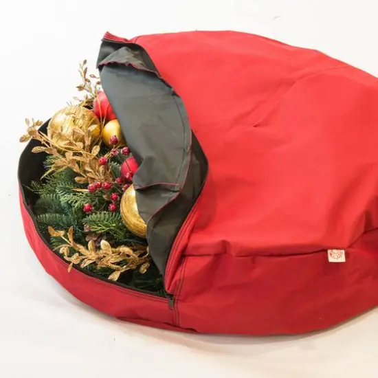 Santa's Bag 30" Hanging Christmas Wreath Storage Container {5}