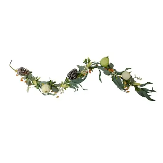 5ft. Green Gourds & Foliage Artificial Thanksgiving Garland {1}