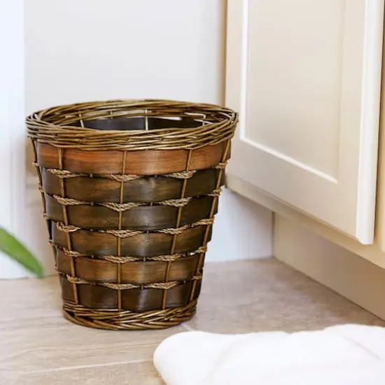 Household Essentials Haven Wicker Waste Basket {3}
