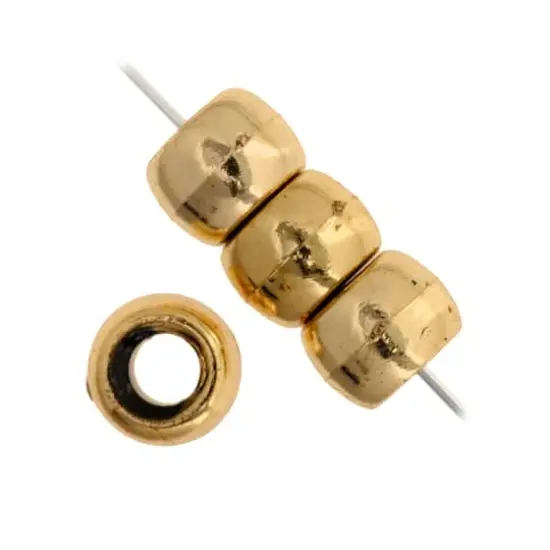 John Bead 9mm Metalized Opaque Pony Beads, 1,000ct. Gold {5}