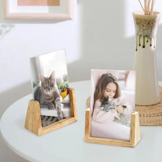Expressions&trade; Clear Plastic Frame with Wood Base by Studio D&eacute;cor&reg; {3}