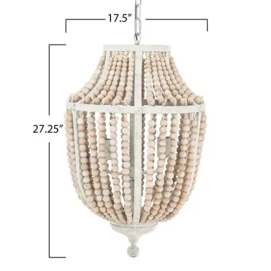 Hello Honey&reg; 27" Metal Chandelier With Wood Beads {6}