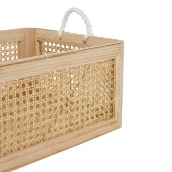 Brown Rattan Woven Storage Basket Set, 3ct. {6}