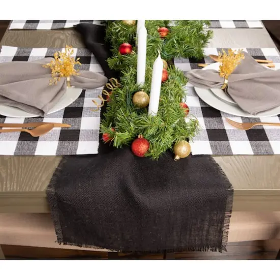 DII&reg; 74" Jute Table Runner Black {4}