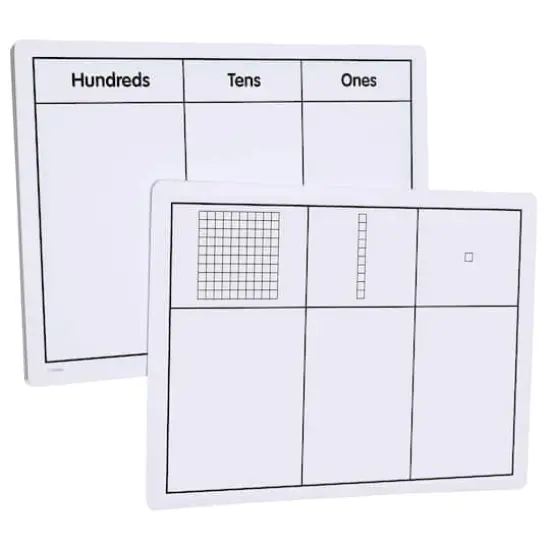 Didax Write-On & Wipe-Off Base Ten Blocks Mat, 10ct. {1}
