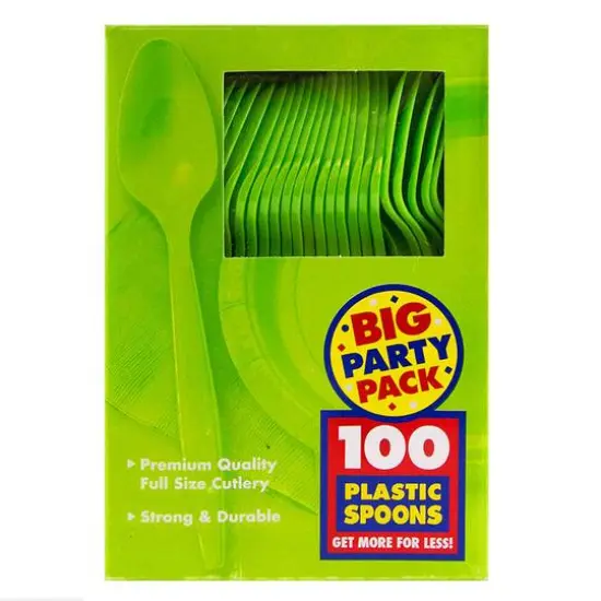 JAM Paper Plastic Spoons, 100ct. Lime Green {3}