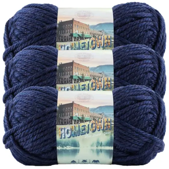 3 Pack Lion Brand&reg; Hometown Yarn San Diego Navy {1}