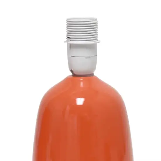 Simple Designs 10" Thimble Base Ceramic Table Lamp Orange {5}