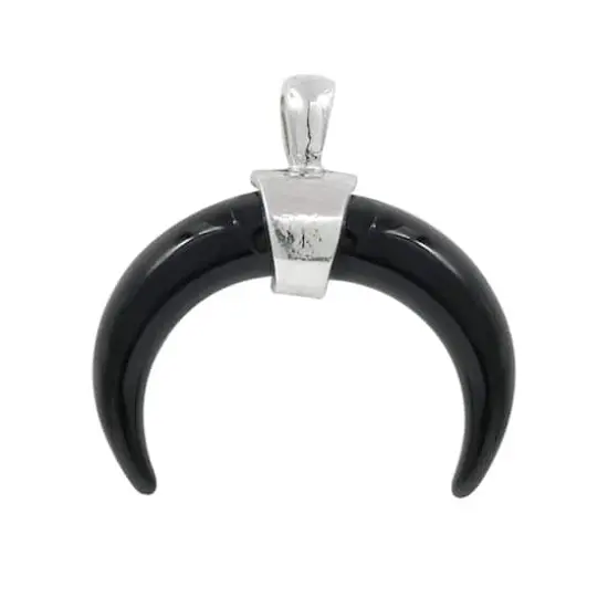 Black Curved Horn Pendant by Bead Landing&trade; {1}