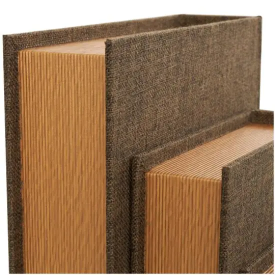 Fabric Storage Book Box Set Dark Brown {9}