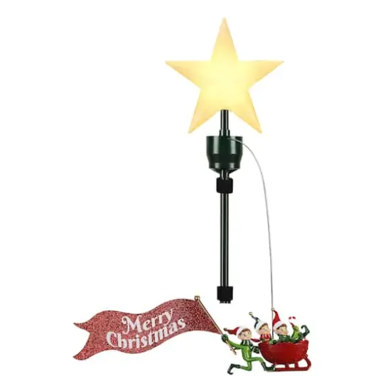 Elves in Sleigh Animated Tree Topper {3}