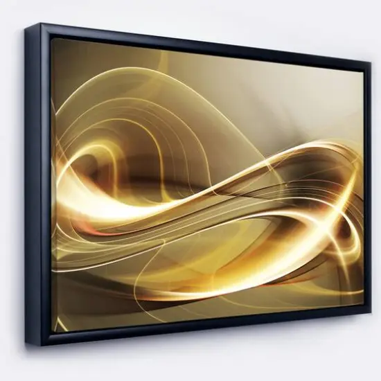 Designart - Elegant Modern Sofa - Large Abstract Framed Canvas Art Gold {2}