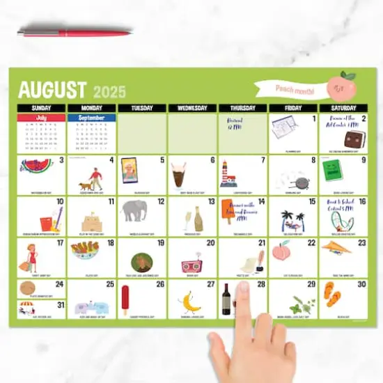 July 2025 - June 2026 Medium Every Day's A Holiday Desk Pad Monthly Blotter Calendar {3}