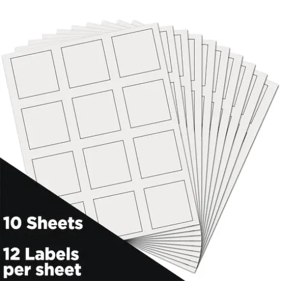 JAM Paper 2" x 2" Square Product & Container Labels, 120ct. White {4}
