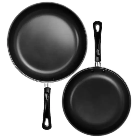 Gibson Everyday&reg; Highberry 2-Piece Metallic Gray 12" & 10" Frying Pan Set {4}