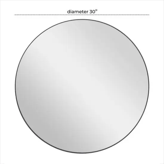 Black Contemporary Wall Mirror, 30" x 1" x 30" {6}