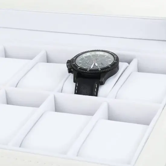 Daisy White Dozen Leather Watch Box {4}