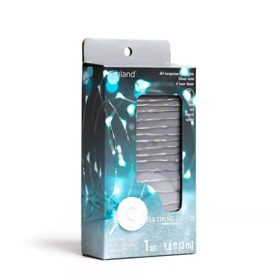 40ct. Turquoise Silver Wire LED String Lights by Ashland&reg; {5}