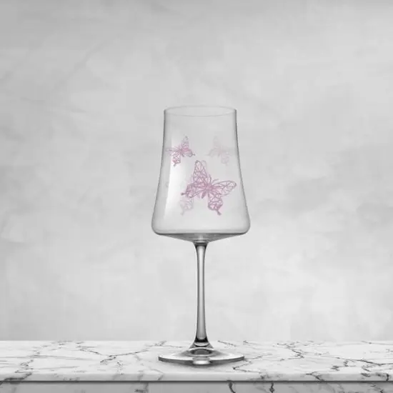 JoyJolt&reg; 21oz. Meadow Butterfly Crystal Red Wine Glasses Set, 2ct. {5}