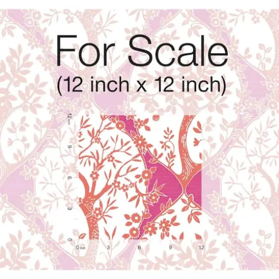 RoomMates Tree & Vine Ogee Peel & Stick Wallpaper Pink and orange {5}