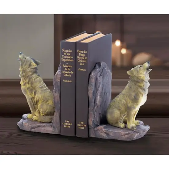 5.5" Howling Wolf Bookends {3}