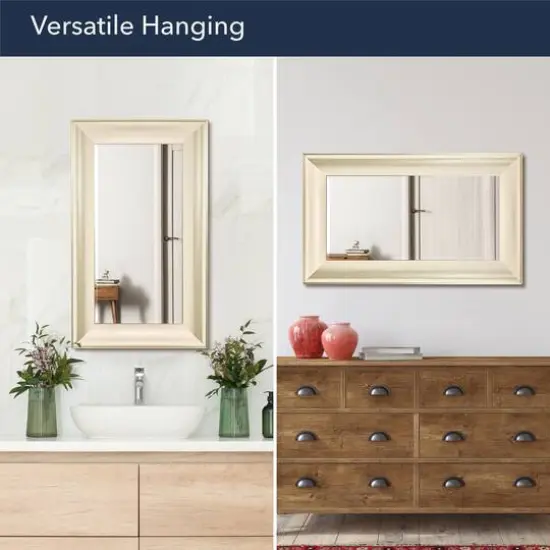 Head West 29.5" Traditional Brushed Nickel Framed Wall Vanity Mirror {6}