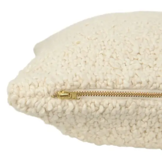 Hello Honey&reg; Cream Woven Cotton Boucl&eacute; Pillow {5}
