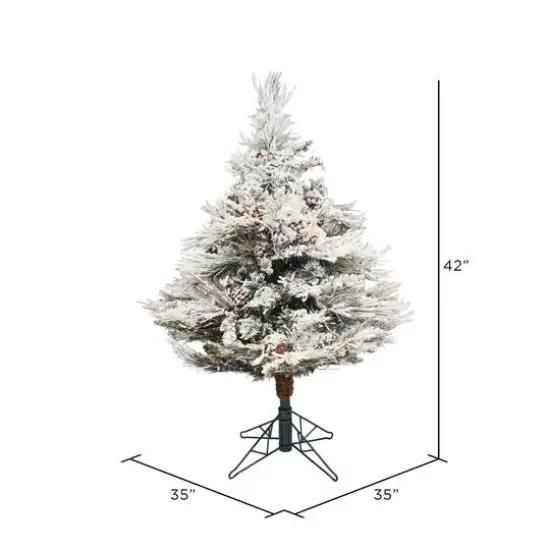 3.5ft. Unlit Flocked Alberta Artificial Christmas Tree {5}
