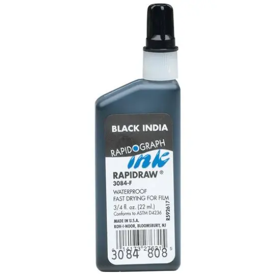 Koh-I-Noor Rapidograph Rapidraw&reg; Black India Ink, 0.75oz. {1}