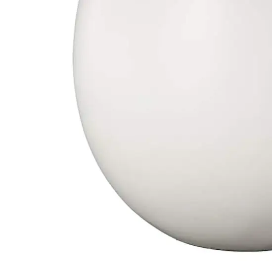 11" White Ceramic Minimalistic Vase with Scroll Handles {5}