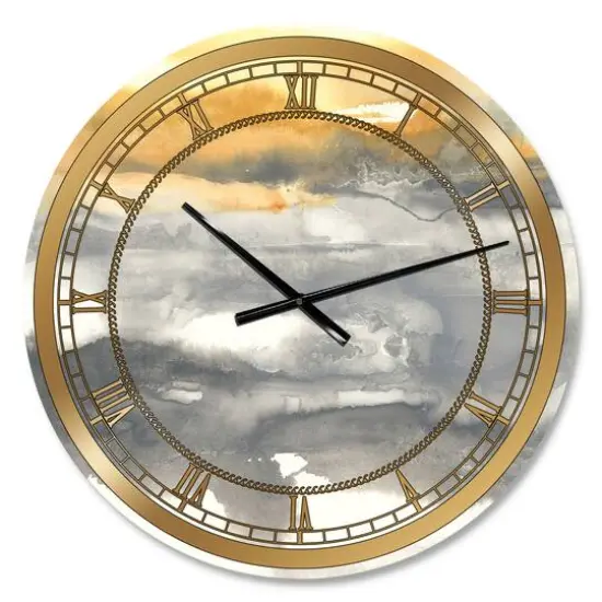 Designart 'Gold Glamour Direction Ii Glam Wall Clock {1}
