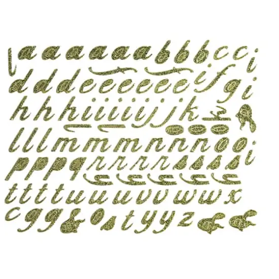 JAM Paper Lowercase Letters Gold Script Floral Adhesive {1}