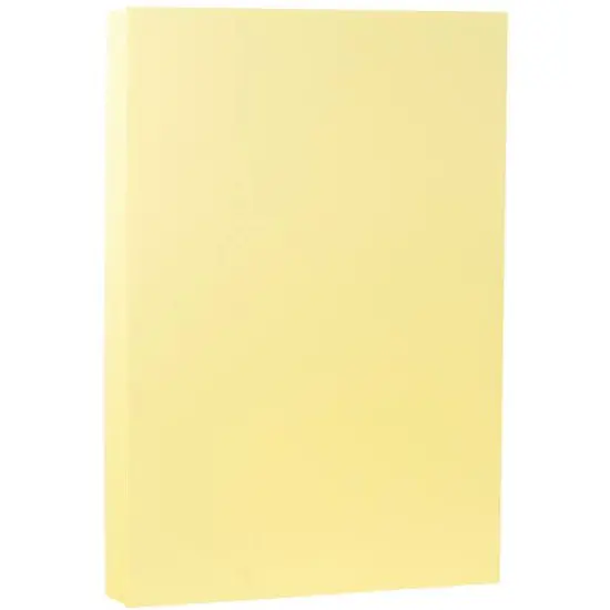 JAM Paper 8.5" x 14" 80lb. Matte Cover Cardstock Pack, 50 Sheets Light Yellow {1}