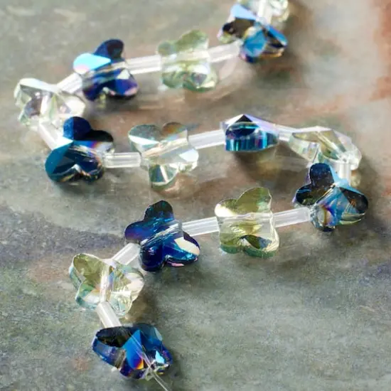 Blue Butterfly Luster Glass Beads, 10mm by Bead Landing&trade; {3}