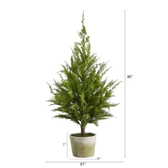 3.5ft. Unlit Cedar Pine Natural Look Artificial Christmas Tree {3}